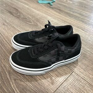 Vans Kids Black and Gray Checkered Sneakers